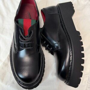 Gucci Women’s Lace Up Oxford Loafers Black 40